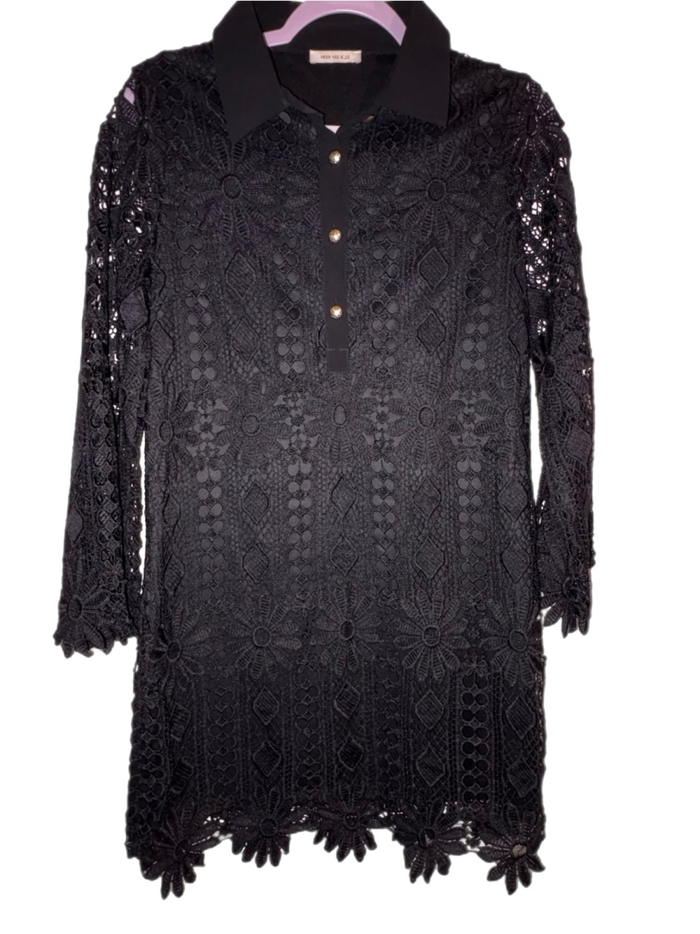Skies are Blue Lace Overlay Shirt Dress Size Small New Without Tags